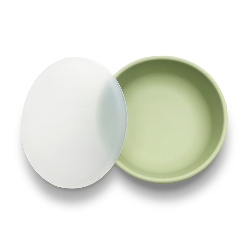 SILICONE VACUUM BOWL WITH LID NATURAL FRESH GREEN
