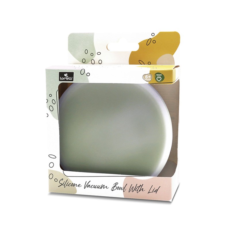SILICONE VACUUM BOWL WITH LID NATURAL FRESH GREEN