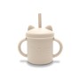 SILICONE CUP WITH HANDLES+STRAW NATURAL BEIGE