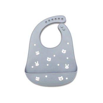 SILICONE BIB NATURAL GREY