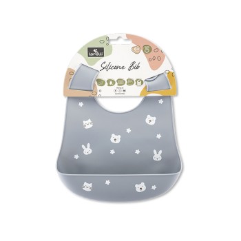 SILICONE BIB NATURAL GREY