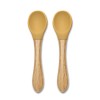 SILICONE SPOONS + BAMBOO 2PCS NATURAL YELLOW