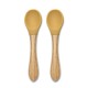 SILICONE SPOONS + BAMBOO 2PCS NATURAL YELLOW