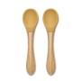 SILICONE SPOONS + BAMBOO 2PCS NATURAL YELLOW