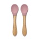 SILICONE SPOONS + BAMBOO 2PCS NATURAL DEEP PINK SILICONE SPOONS + BAMBOO 2PCS NATURAL DEEP PINK