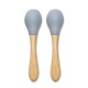 SILICONE SPOONS + BAMBOO 2PCS NATURAL GREY SILICONE SPOONS + BAMBOO 2PCS NATURAL GREY