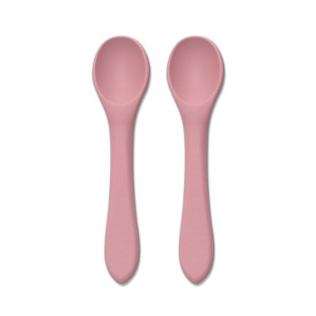 SILICONE SPOONS 2PCS NATURAL DEEP PINK
