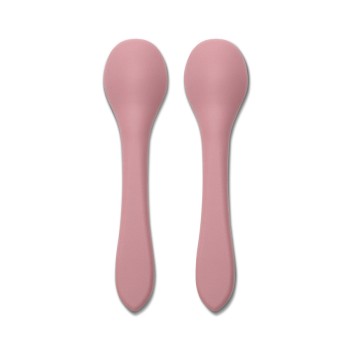 SILICONE SPOONS 2PCS NATURAL DEEP PINK