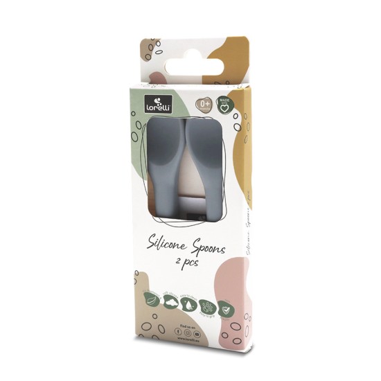 SILICONE SPOONS 2PCS NATURAL GREY SILICONE SPOONS 2PCS NATURAL GREY