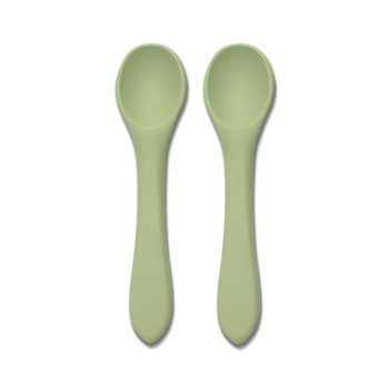 SILICONE SPOONS 2PCS NATURAL FRESH GREEN