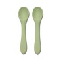 SILICONE SPOONS 2PCS NATURAL FRESH GREEN