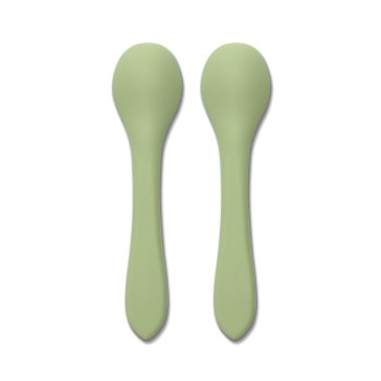 SILICONE SPOONS 2PCS NATURAL FRESH GREEN