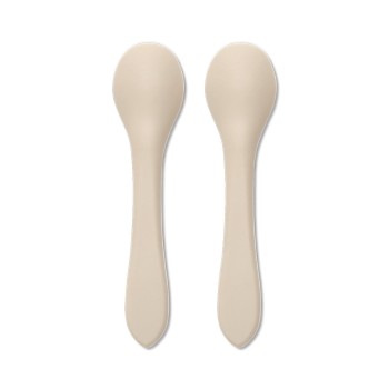 SILICONE SPOONS 2PCS NATURAL BEIGE