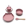 SILICONE FEEDING SET 4PCS NATURAL DEEP PINK