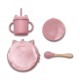 SILICONE FEEDING SET 4PCS NATURAL DEEP PINK SILICONE FEEDING SET 4PCS NATURAL DEEP PINK