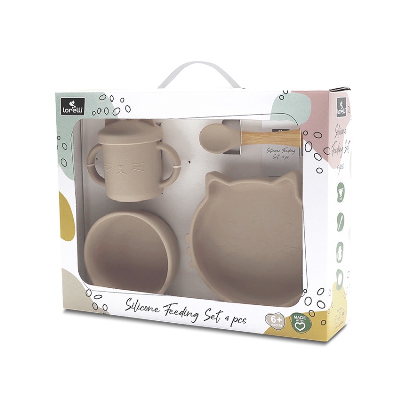 SILICONE FEEDING SET 4PCS NATURAL BEIGE