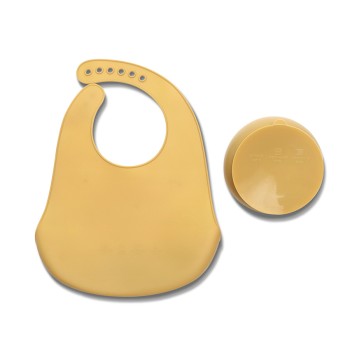SILICONE FEEDING SET 2PCS NATURAL YELLOW