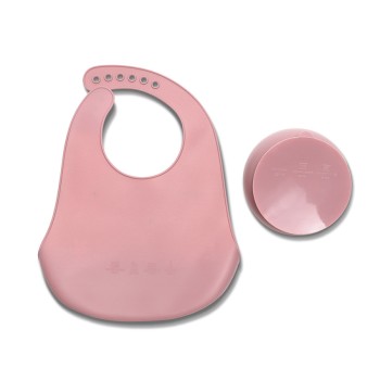SILICONE FEEDING SET 2PCS NATURAL DEEP PINK