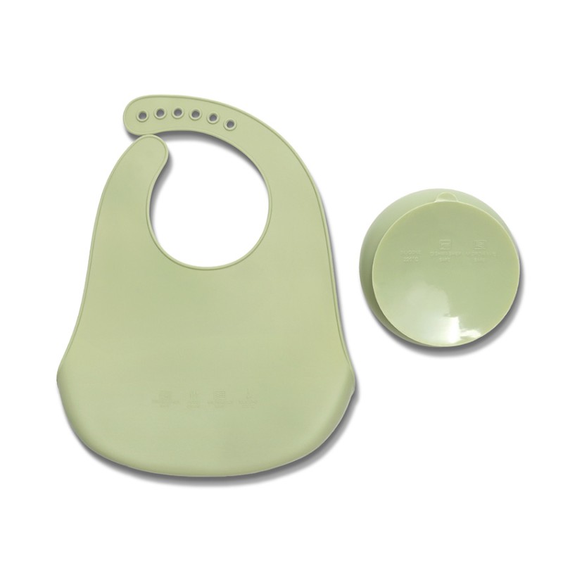 SILICONE FEEDING SET 2PCS NATURAL FRESH GREEN