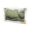 SILICONE FEEDING SET 2PCS NATURAL FRESH GREEN