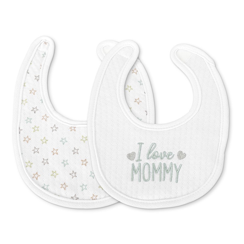 NEWBORN BIB NATURAL 2PCS WITH VELCRO UNI