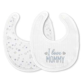 NEWBORN BIB NATURAL 2PCS WITH VELCRO BOY