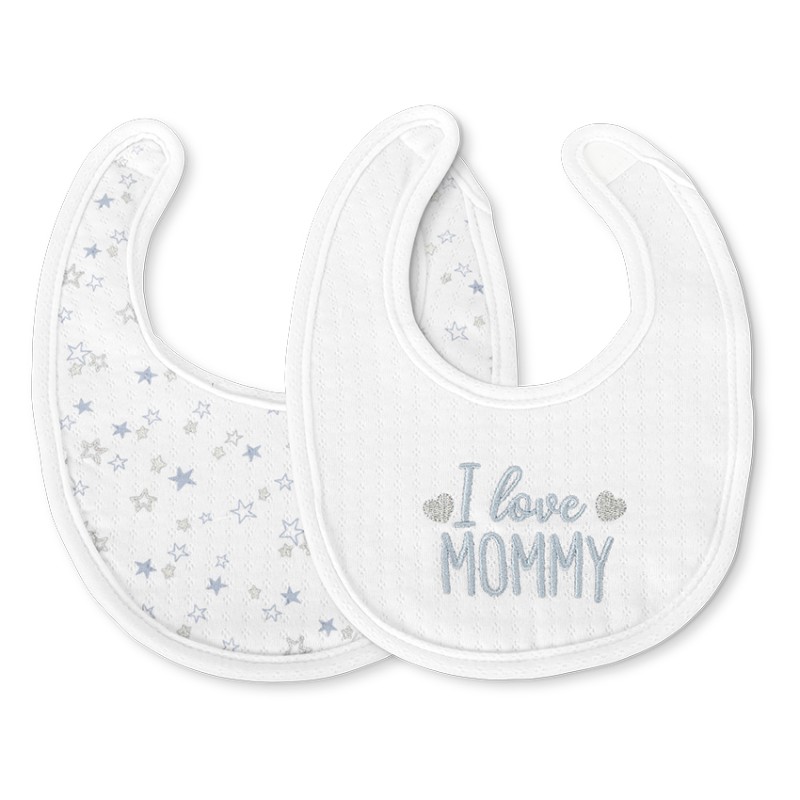 NEWBORN BIB NATURAL 2PCS WITH VELCRO BOY
