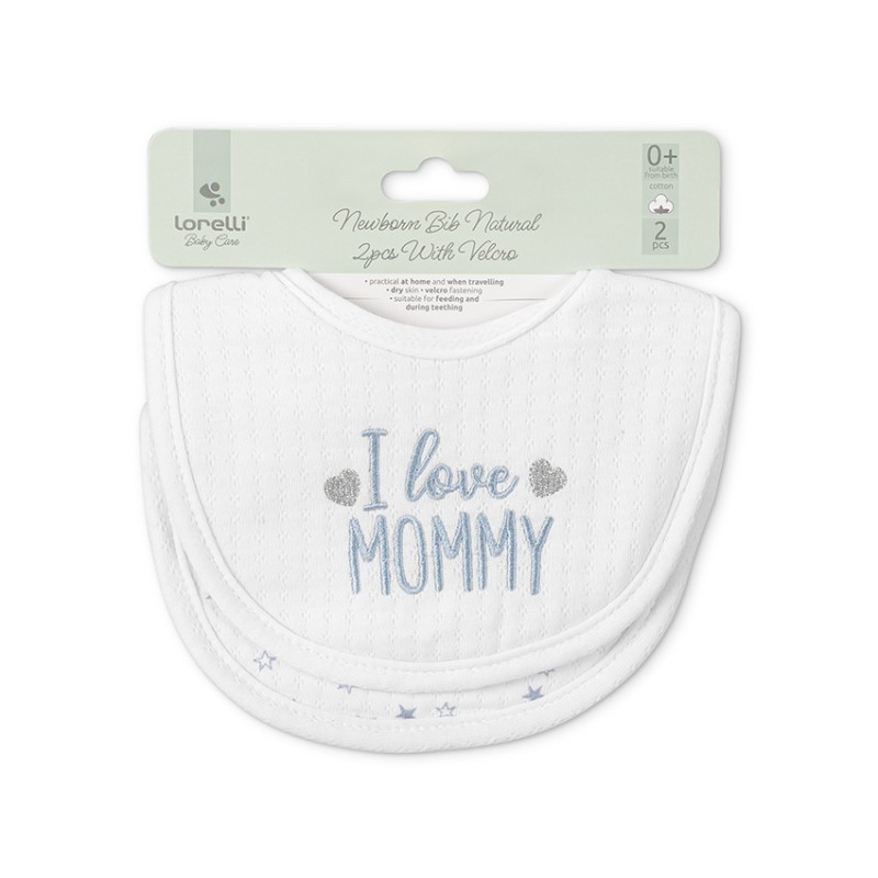 NEWBORN BIB NATURAL 2PCS WITH VELCRO BOY