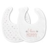 NEWBORN BIB NATURAL 2PCS WITH VELCRO GIRL