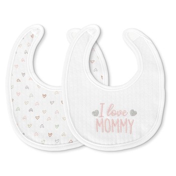 NEWBORN BIB NATURAL 2PCS WITH VELCRO GIRL