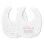 NEWBORN BIB NATURAL 2PCS WITH VELCRO GIRL