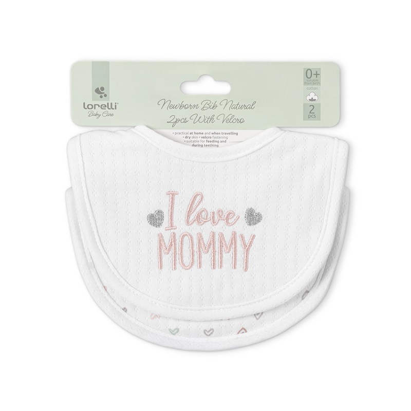 NEWBORN BIB NATURAL 2PCS WITH VELCRO GIRL