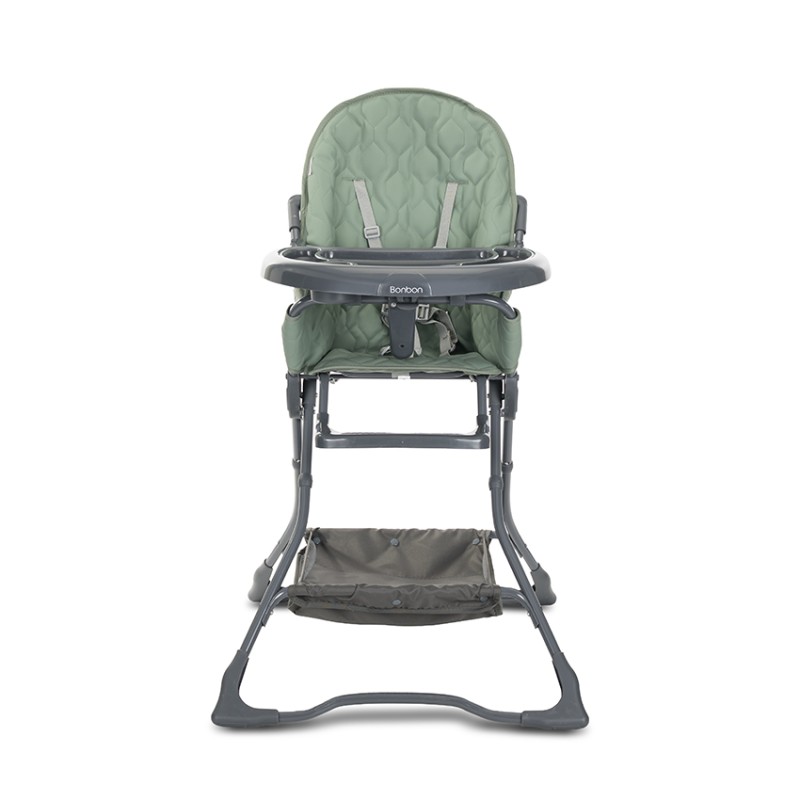 FEEDING CHAIR BONBON GREEN LEATHER