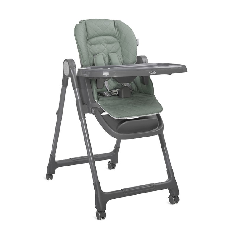 BABY HIGH CHAIR 3in1CHEF GREEN LEATHER