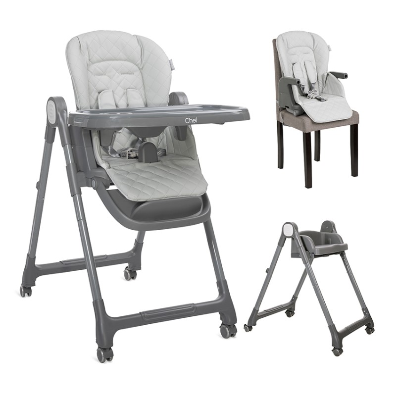 BABY HIGH CHAIR 3in1CHEF GREY LEATHER