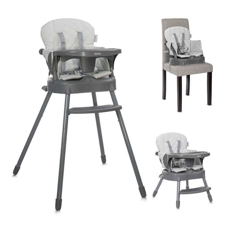BABY HIGH CHAIR 3in1 SIESTA GREY LEATHER