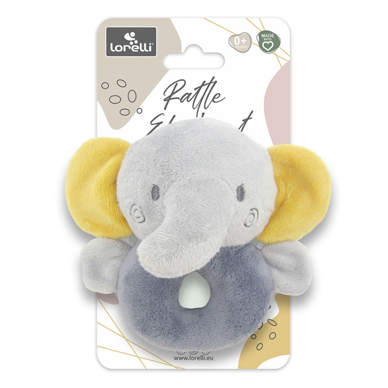 RATTLE ELEPHANT GREY NATURAL