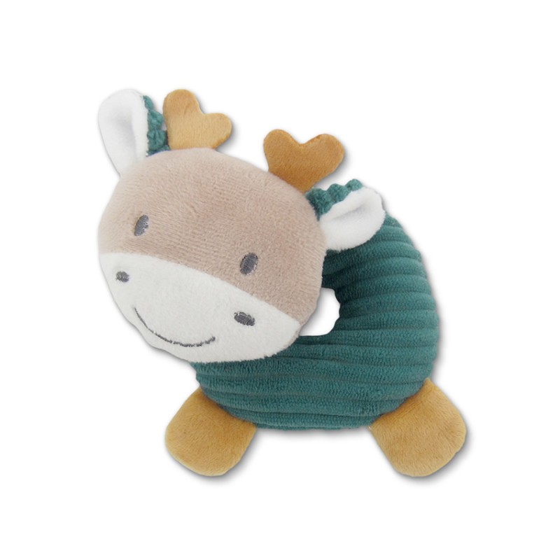 RATTLE DONUT NATURAL DEER BLUE