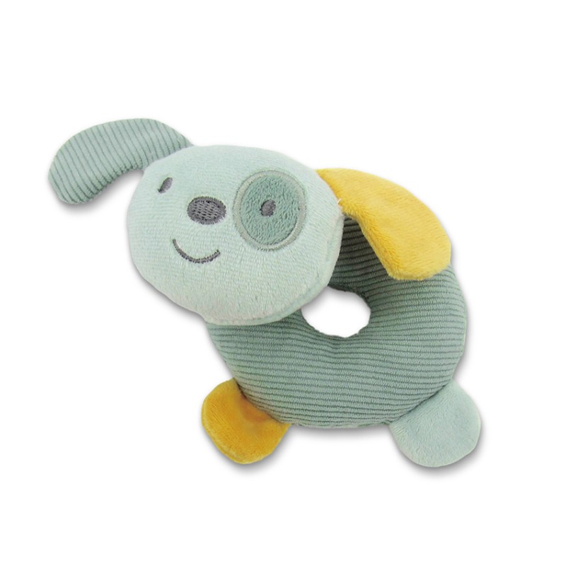 RATTLE DONUT NATURAL DOG GREEN