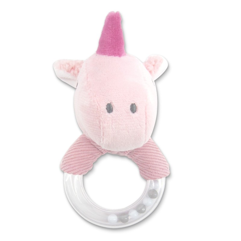 RATTLE RING UNICORN PINK NATURAL