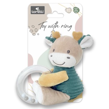 TOY WITH RING DEER BLUE NATURAL