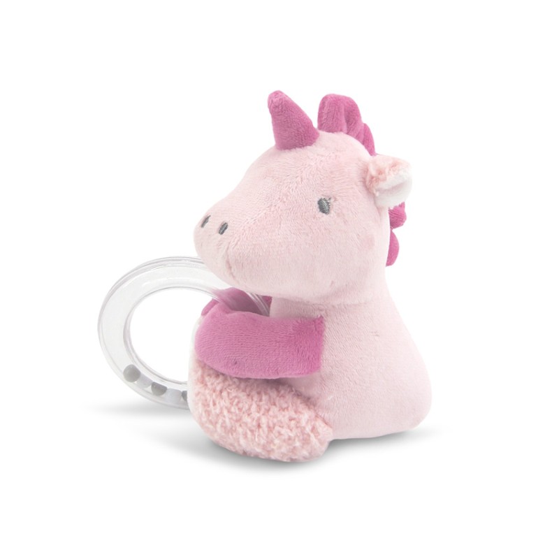TOY WITH RING UNICORN PINK NATURAL