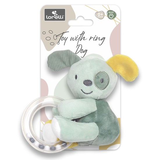 TOY WITH RING DOG GREEN NATURAL TOY WITH RING DOG GREEN NATURAL