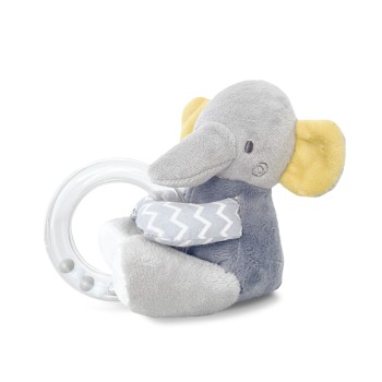 TOY WITH RING ELEPHANT GREY NATURAL