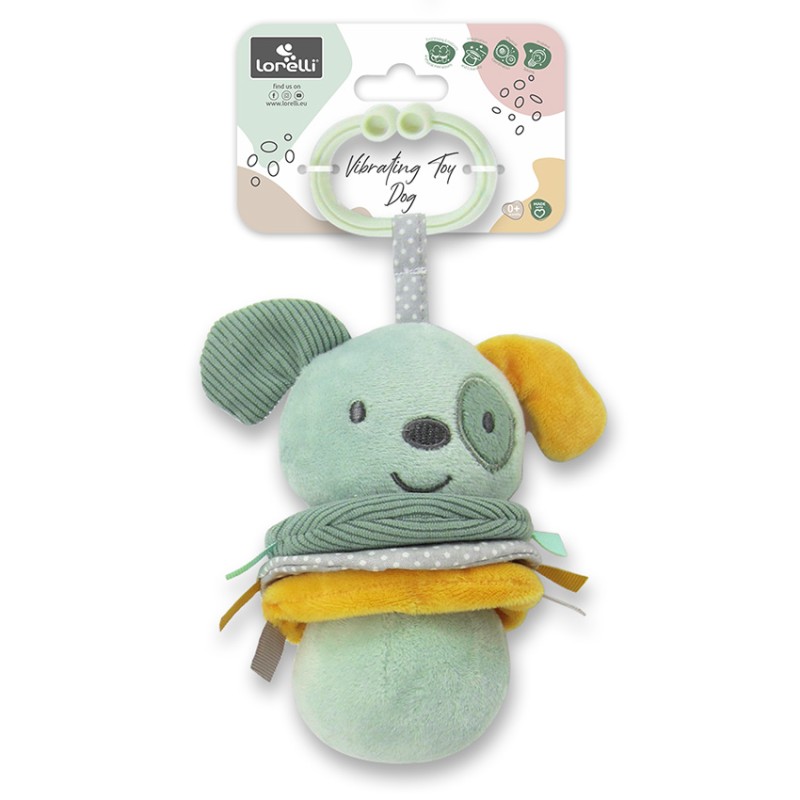 VIBRATING TOY DOG GREEN NATURAL