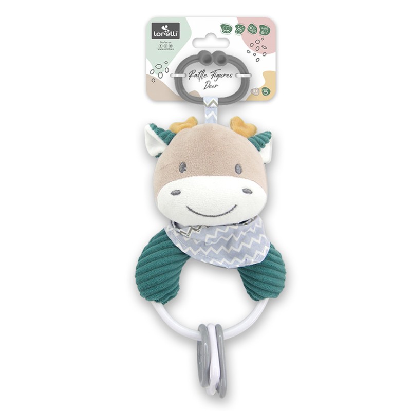 RATTLE FIGURES DEER BLUE NATURAL