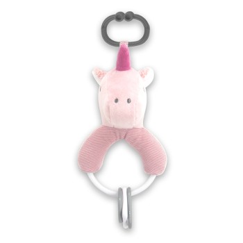 RATTLE FIGURES UNICORN PINK NATURAL