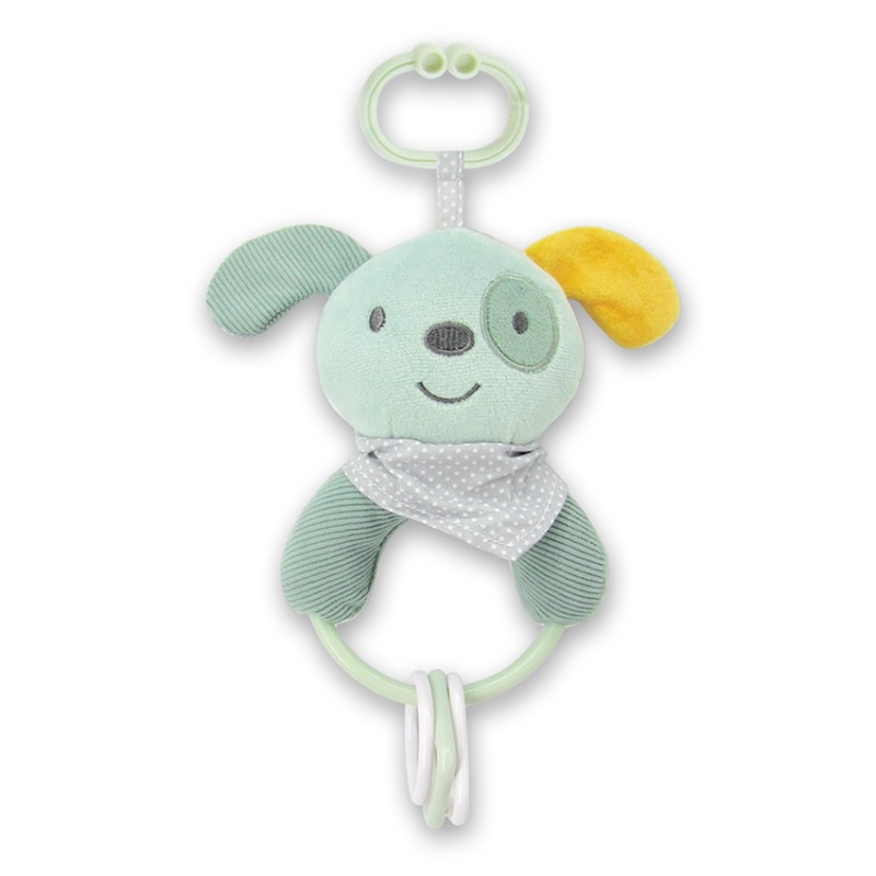 RATTLE FIGURES DOG GREEN NATURAL