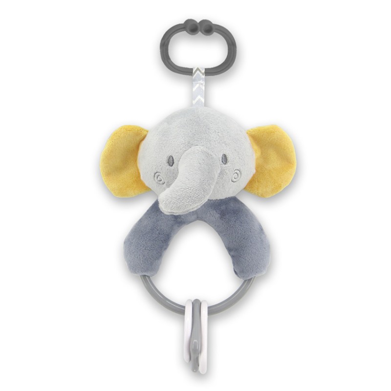 RATTLE FIGURES ELEPHANT GREY NATURAL