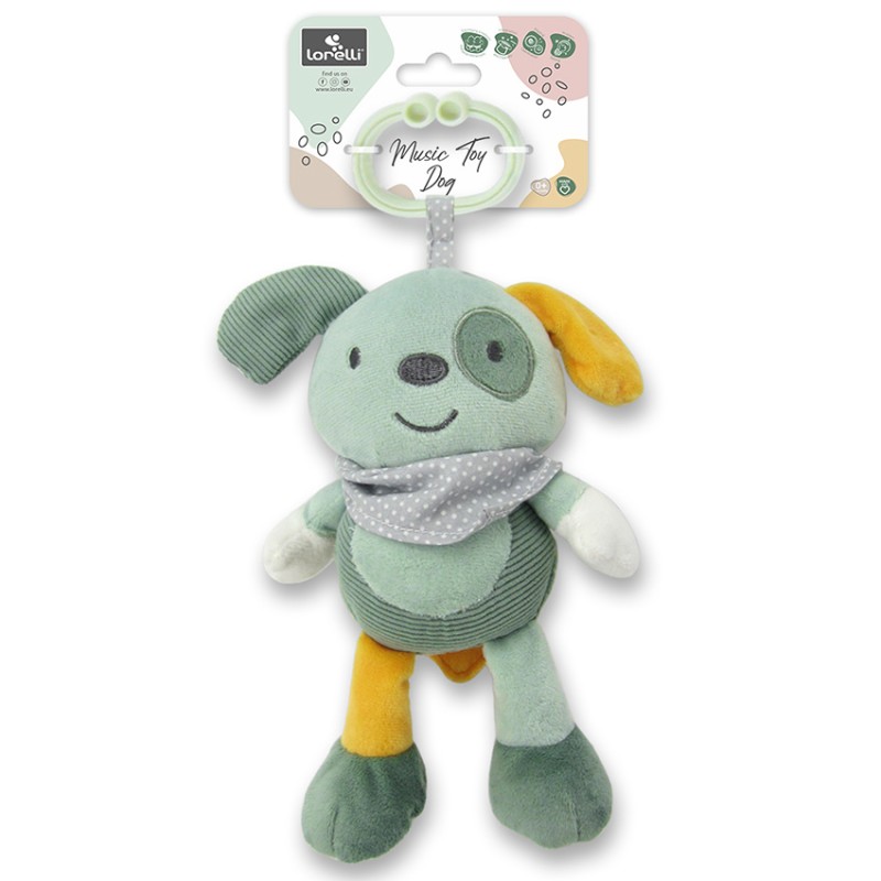 MUSIC TOY DOG GREEN NATURAL